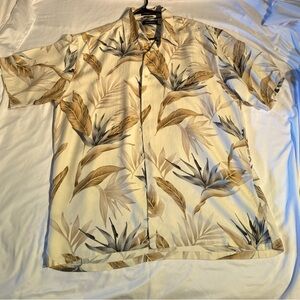 Nautica tropical print men’s silk shirt